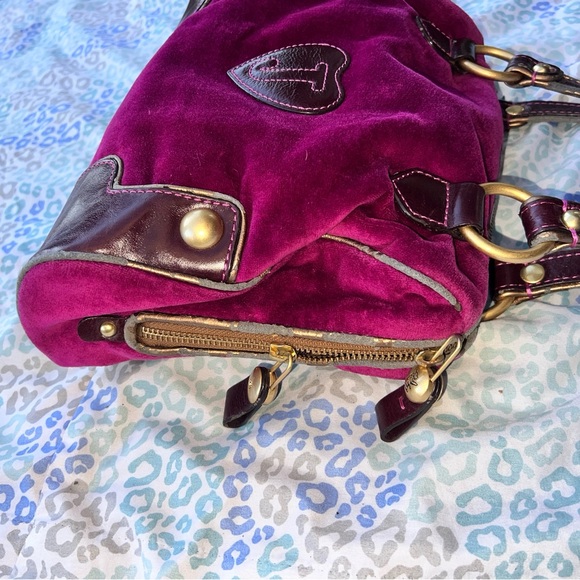 Vintage Purple Juicy Couture Purse Handbag Satchel Bag Y2K Velour Mcbling - Picture 7 of 11